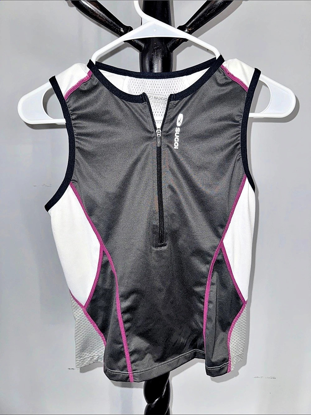 Sugoi Cycling Jersey Gray & White Size Medium 22.1.B.1